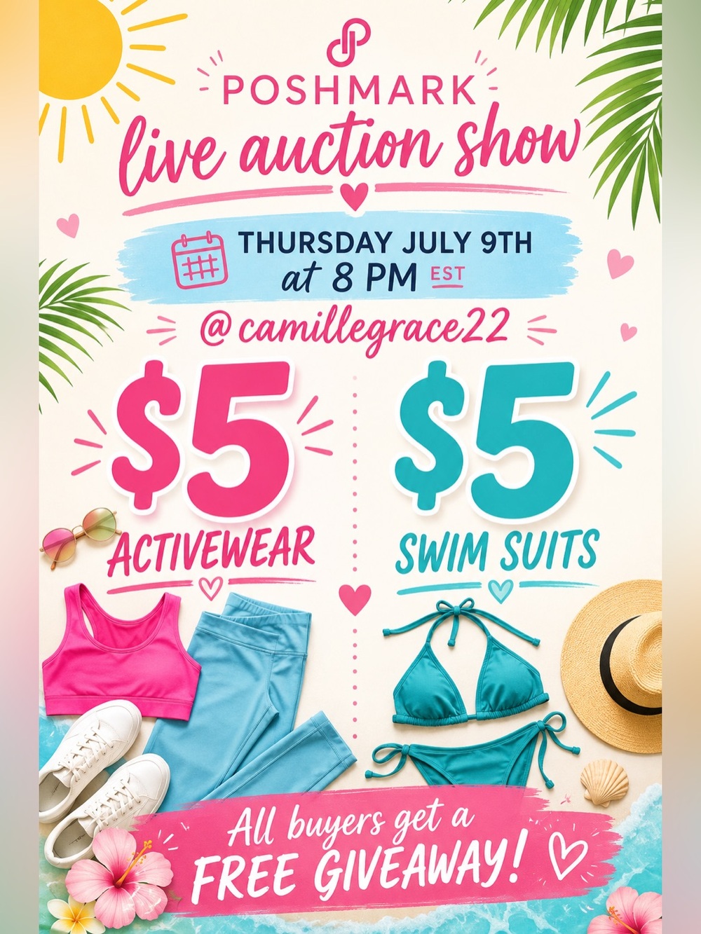 Live Show - Activewear & Swim Unlisted Items - Auction - July 9th 8PM EST - Picture 1 of 1